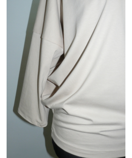 Bawełniana luźna bluzka kryjąca boczki - jasny beż